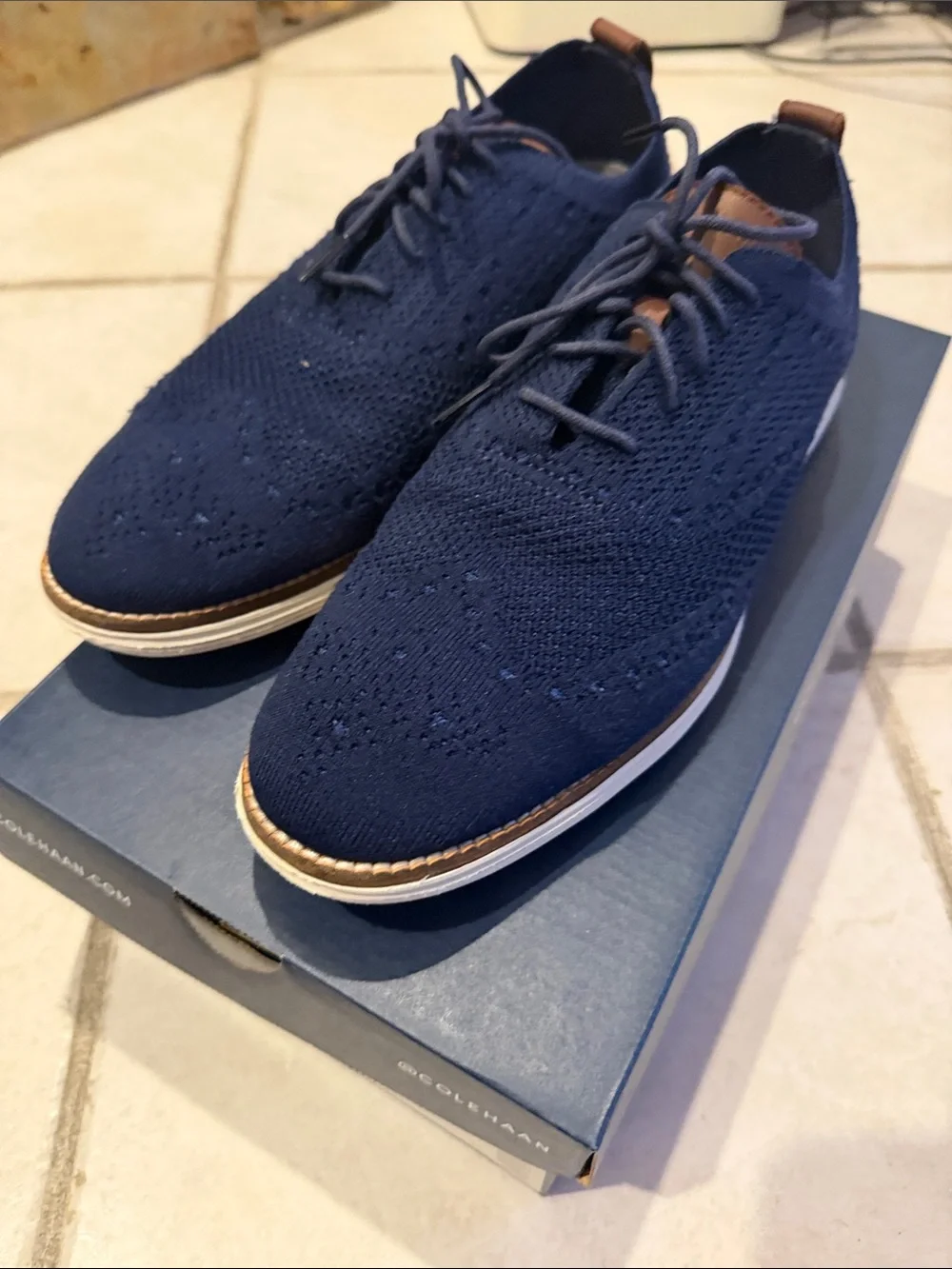 Cole Haan OriginalGrand Stitchlite Wingtip Oxford | Navy Blue | Size 9.5 M